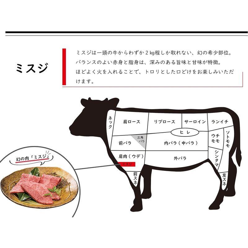 敷島ファーム 牧場直営 黒毛和牛 豪華 焼肉 3種セット 1,200g (上バラ 400g・ミスジ 400g・モモ 400g)