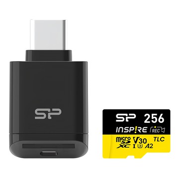 Silicon Power 廣穎電通 高速4K UHS-I U3 A2 microSDXC 高速記憶卡 附讀卡機 SP256GBSTXLA2VC2 空拍機/GoPro適用  256GB  1個
