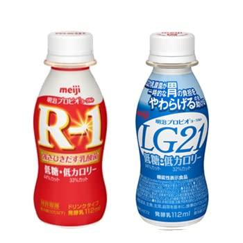 明治ヨーグルトドリンク「R-1低糖低カロリー」「LG21低糖・低カロリー」 2種類セット各24（48本入り)