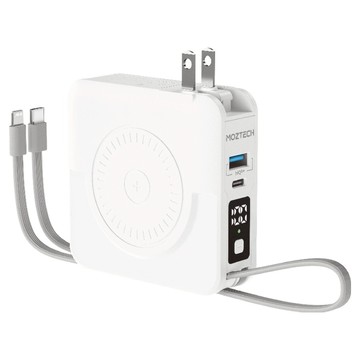 MOZTECH 萬能行動電源Pro Type-c + Lightning  MOA-08  冰河白