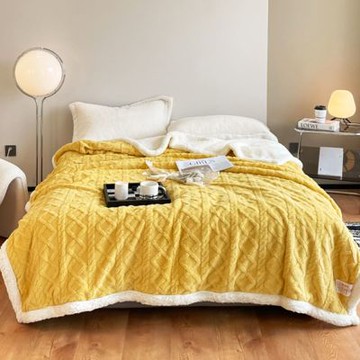 【寢室安居】塔芙絨×羊羔絨 韓系3D立體緹花 抗靜電保暖毯被(多款任選/150X200公分)