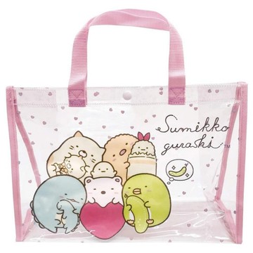 【震撼精品百貨】角落生物 Sumikko Gurashi~SAN-X~透明大提袋-粉*80290