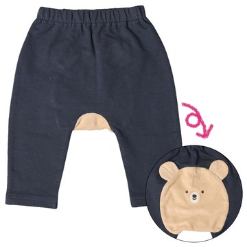 akachan honpo - 造型屁屁褲-動物 毛巾布-深藍色