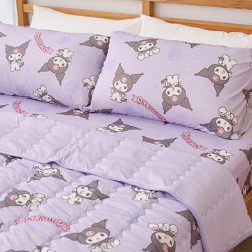 戀家小舖 閃亮小物 涼感床包 單人床包含一件枕套 酷洛米 卡通 炫冰系列 三麗鷗 台灣製造