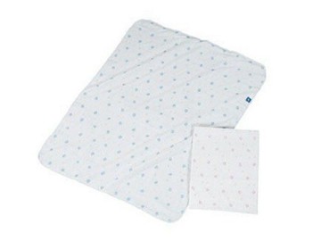 KUKU紗布大浴巾(藍/粉)