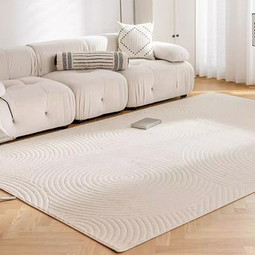 硅藻絲地毯客廳大面積防水防油機織奶油風地毯臥室沙發床邊墊耐臟[DD190109]