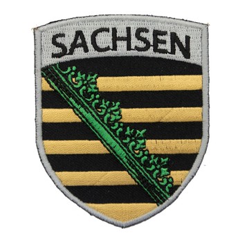 DIY刺繡徽章 補破洞士氣章布貼 德國 薩克森自由邦地標刺繡 刺繡布貼 補丁_廠商直送