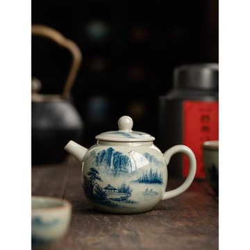 老陶泥復古茶壺泡茶家用陶瓷功夫茶具手工冰裂釉小號過濾花茶單壺