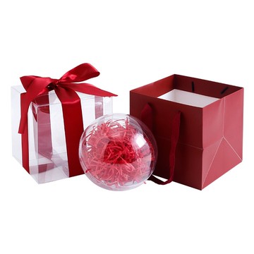 透明球蘋果盒塑料節日平安果圣誕節裝蘋果糖果平安夜簡約送禮可愛1入