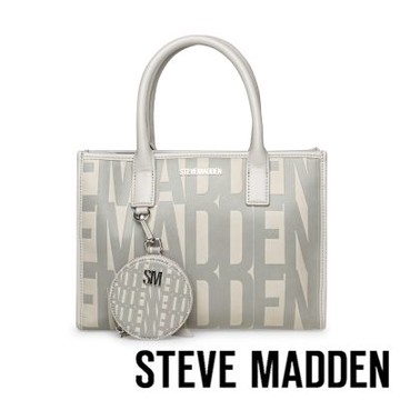 STEVE MADDEN-街頭潮流滿版LOGO托特包 BVISONE-灰色