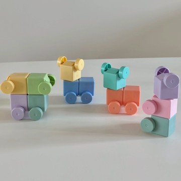 【安琪兒婦嬰百貨】Bellebaby 磁吸積木 車輪(16入)(粉彩)