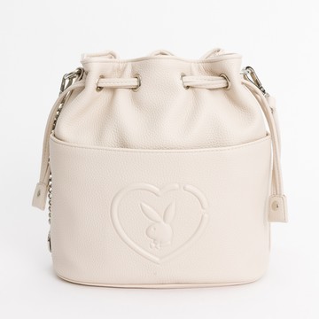 PLAYBOY 水桶包 Naughty系列 - 米白色(541-0902-01-6)