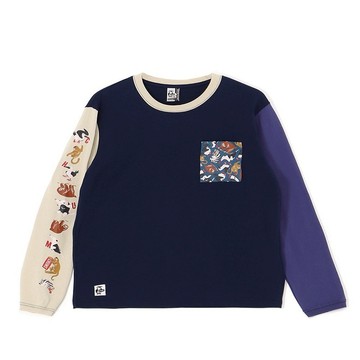 CHUMS 女Animals Pocket L/S T-Shirt長袖上衣 Purple Crazy-CH112512C087
