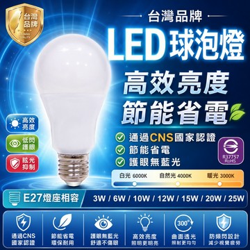 台灣現貨 LED燈泡 【認證通過】 無藍光危害 高效能 LED燈泡 E27燈座 燈泡 燈球 省電 節能 LED