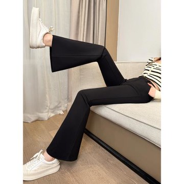 西裝喇叭褲女2025新款秋冬高腰顯瘦垂感小個子彈力緊身微喇褲加絨