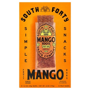 South Forty Snack Company, 水果棒，全芒果，5 根，每根 1.2 盎司（35 克）