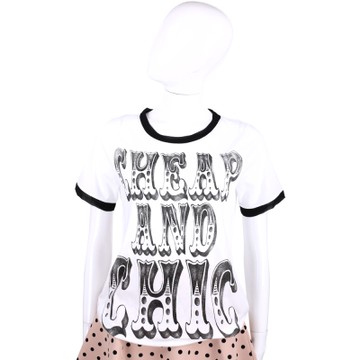 MOSCHINO 白色字母塗鴉短袖上衣