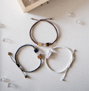 【手環】魔方密碼/可客製/南美蠟繩/礦石/水晶