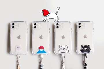 旅行出走必備 一套四款 厭世貓及富士山手機夾片連6mm掛繩