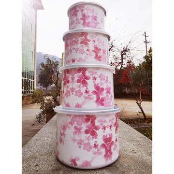 中式紅色搪瓷碗冷藏密封圓形琺瑯保鮮碗加高加厚尾貨家用商用微瑕