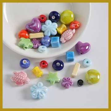 創意愛心海星陶瓷珠異形珠 diy散珠串珠 手工飾品 手鏈項鏈材料 串珠 串珠材料 串珠材料包 珠珠材料