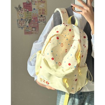 熱賣💡星星雙肩包ins少女可愛日系高中生書包大容量大學生揹包单肩包 背包  雙肩包 斜挎包 書包包 通勤包单肩包