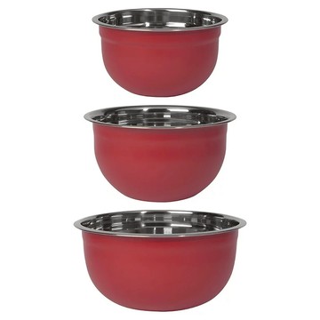 Now Designs 深型打蛋盆3件組 不銹鋼材質  3件組深型打蛋盆  大(直徑26.5 x 14cm) 4L + 中(直徑22 x 12.3cm) 2.2L + 小(直徑18.3 x 10cm) 1.3L  1組