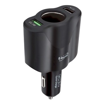 E-books B63 車用QC3.0快速充電器 雙USB充電 2.1A輸出  AC-C03  黑色