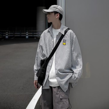 格子襯衫高級感痞帥小香風上衣日系復古cityboy外套長袖襯衣春秋