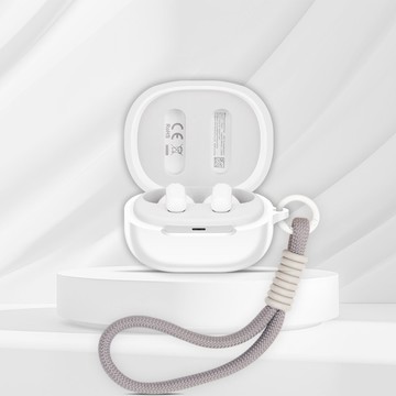QCY MeloBuds N30(HT16)主動降噪真無線藍牙耳機 保護套 一體式純色矽膠軟殼 耳機保護殼 附手腕繩