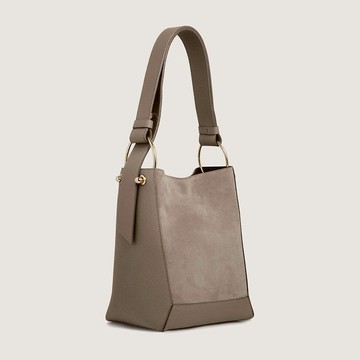 Strathberry - Lana Midi Bucket Bag - Leather Bucket Bag - Grey