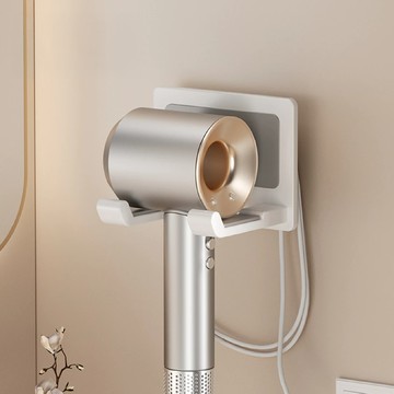 超級工廠 吹風機架 白色 免打孔浴室收納 多尺寸適用  1個