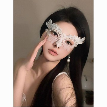 臺灣有貨🔥純欲蕾絲半臉面具女生眼罩蕾絲面罩cos晚會假面舞會裝扮萬聖節HRT