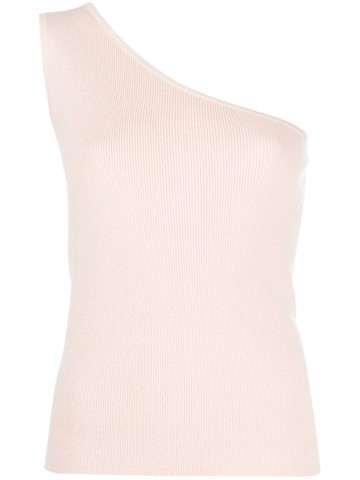 Max Mara - one-shoulder ribbed-knit top - women - Wool/Cashmere - M - Neutrals