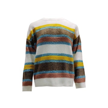 TOORDER橫彩條紋拼色毛衫