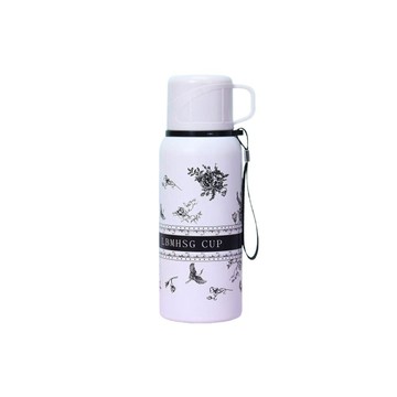 【現貨】保溫杯 保溫瓶 梔子花長效保溫杯手提壺 800ml 保溫壺 環保杯 不鏽鋼保溫杯 不鏽鋼水壺 興雲網購旗艦店