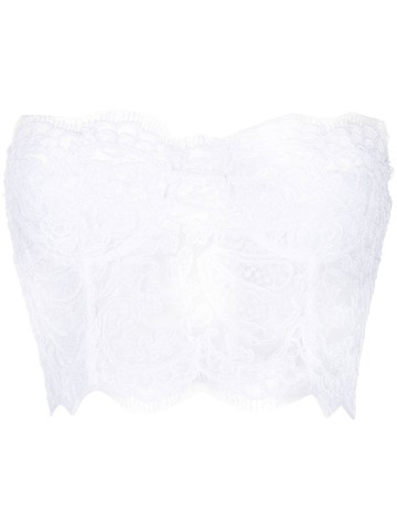 Ermanno Scervino - lace embroidery bustier top - women - Polyester/Polyamide/Cotton/Other fibres - 40 - White