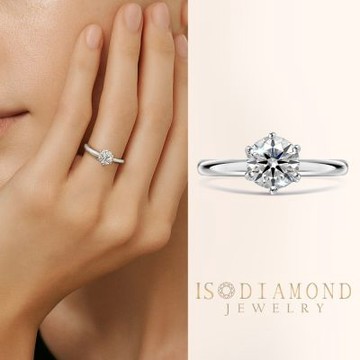 IS DIAMOND IGI 1克拉鉑金台鑽戒 最白D /VS1 經典六爪(培育鑽石)