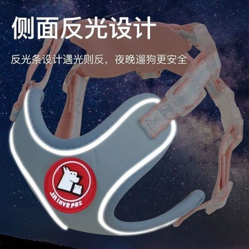 【台灣出貨】狗狗寵物揹帶中小型遛狗柴犬牽引繩透氣外出基泰小型反光背心防爆