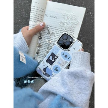 [ditto]香蕉魚原創插畫師手機殼適用iPhone17promax蘋果16pro小眾設計高級感15銀色電鍍鏡面情侶殼13冬季軟殼