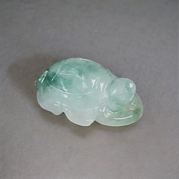 【吉祥‧長壽】冰種飄花翡翠烏龜 | 天然緬甸玉翡翠A貨 | 送禮