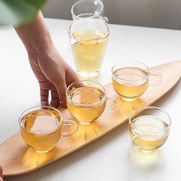 造器把手玻璃茶杯小水杯花茶杯透明泡茶杯耐熱創意簡約蛋型杯子