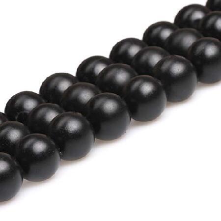 GEM-Inside Balck Agate Natural Gemstone Loose Beads 14mm Round Matte Brazil Crystal Energy Stone Power for Jewelry Making 15 Inches