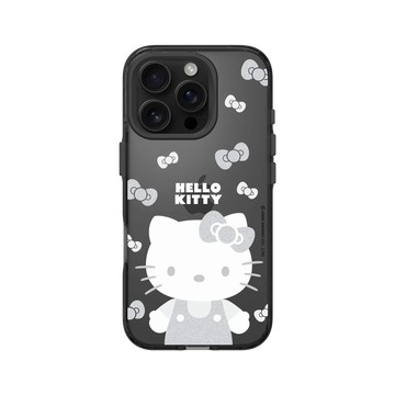 iPhone 16 Pro Clear 酷墨灰 - 三麗鷗-Hello Kitty - 簡約系列-灰白造型