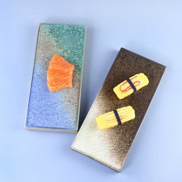 日本懷石會席板前料理餐具復古長方平板盤刺身壽司盤燒鳥盤烤肉盤