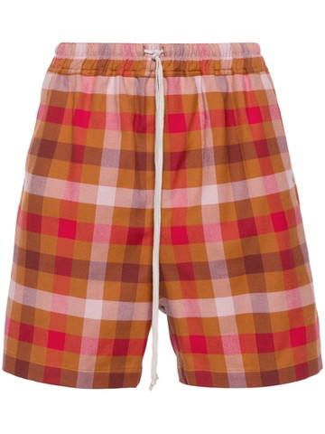 Rick Owens - plaid-check cotton shorts - men - Cotton - 48 - Red