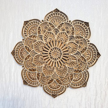 曼陀羅牆藝術精神裝飾 3D 多層花木蓮花瑜珈脈輪