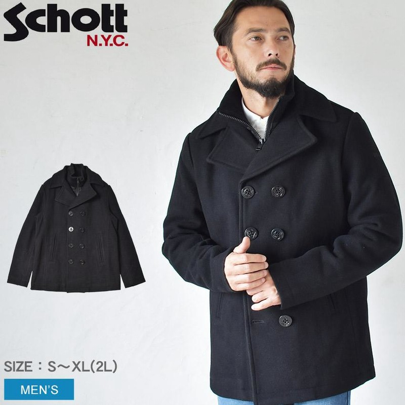 送料無料 ショット コート メンズ ピーコート Pコート SCHOTT CYCLONE