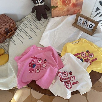 mori🎀mori女童圓領t恤短袖夏印花卡通中小童半袖上衣