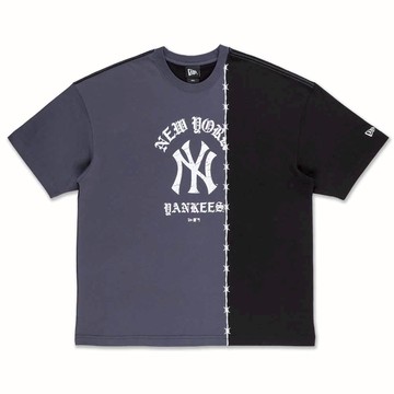NEW ERA 男女 寬版短袖上衣 STREET GRAPHIC 紐約洋基 石墨/黑 NE14701275